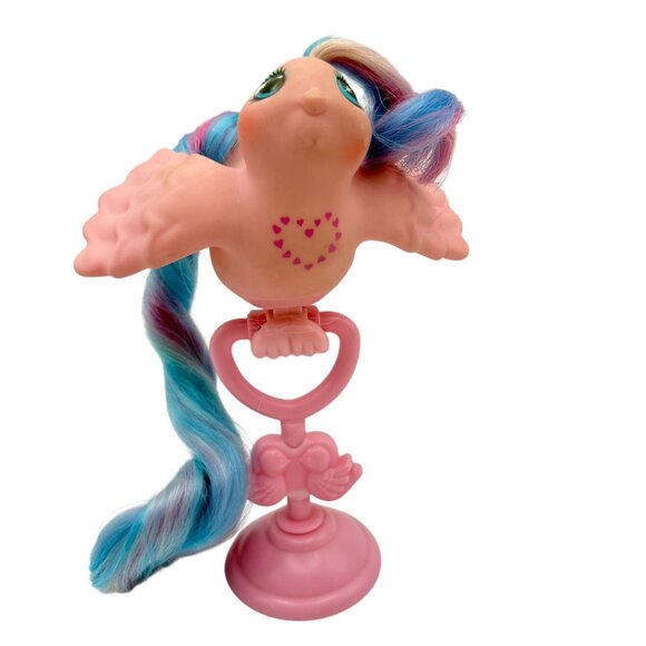Hasbro Other - Vintage Fairy Tails True Love Tails Hasbro MLP 1990s Pink Bird & Perch